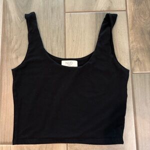 NUD Black Women's Crop Top size S/M thick n flattering under or as is.:)